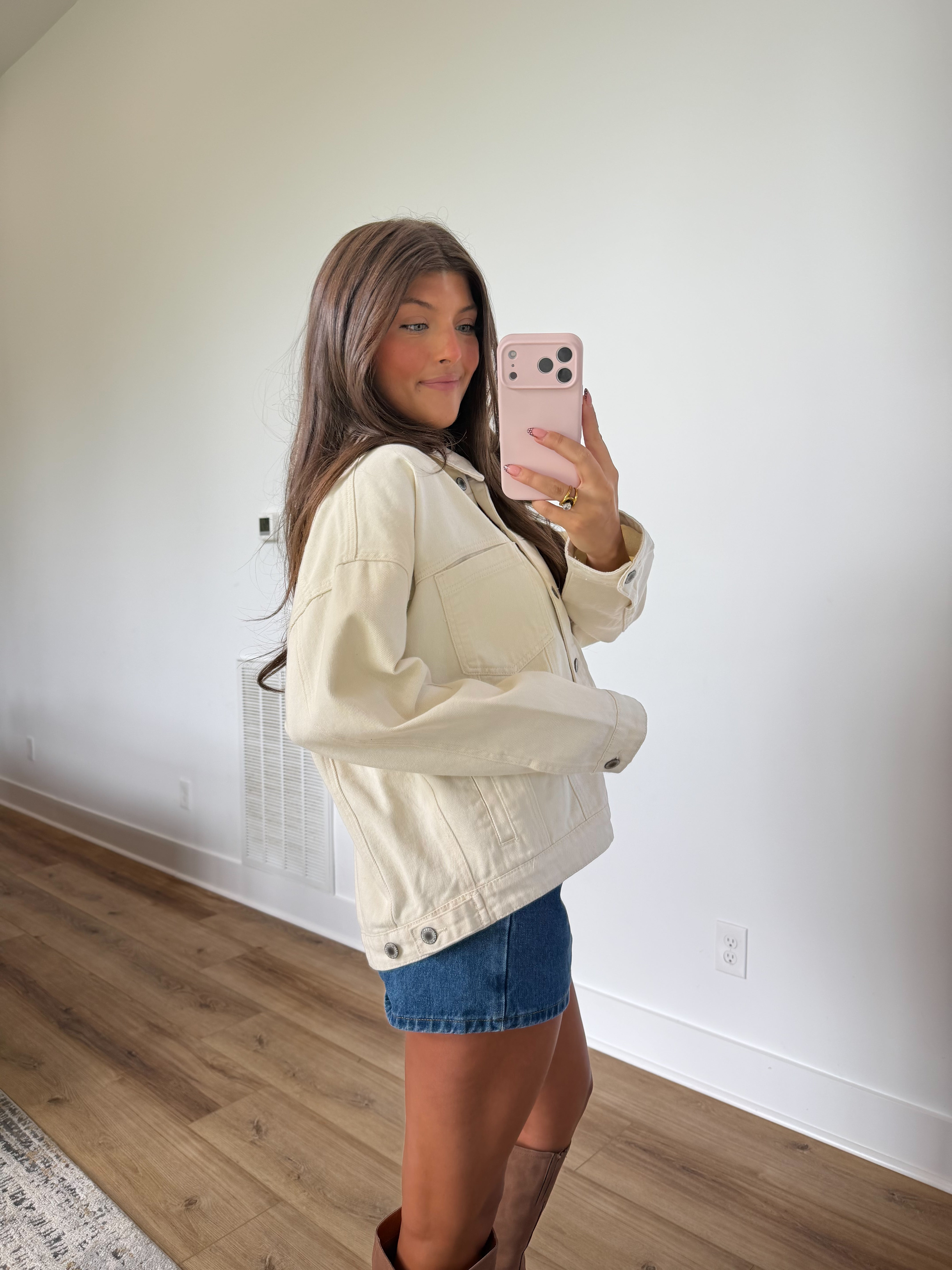 Ecru Essential Denim Jacket