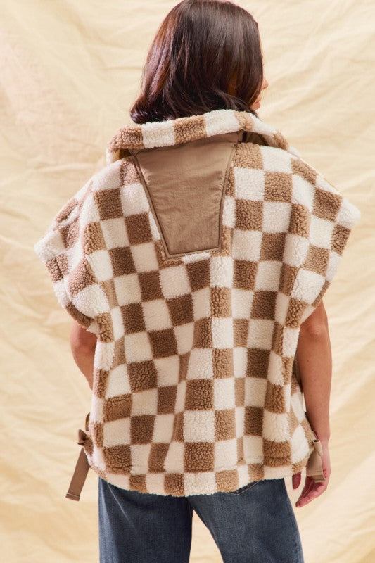 Winter Check Sherpa Vest (PRE-ORDER (1-2 weeks)/ Restock)