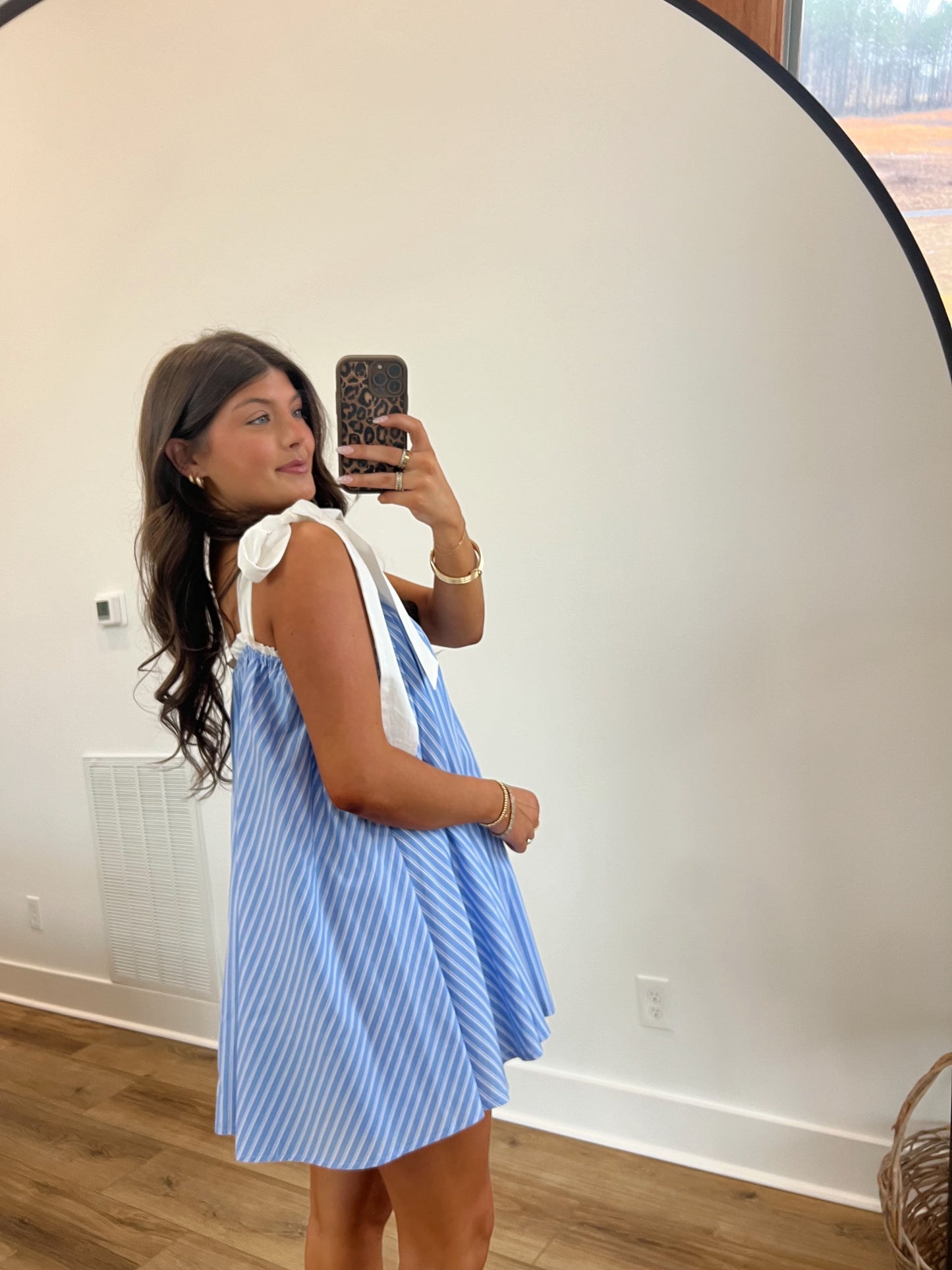 Blue Babydoll Mini Dress
