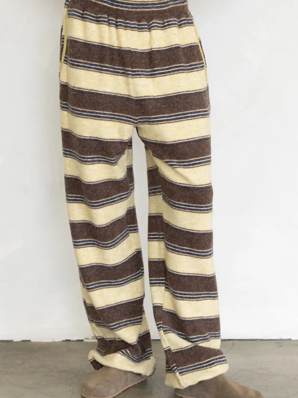 Retro Fleece Stripe Set (Honey/Brown)