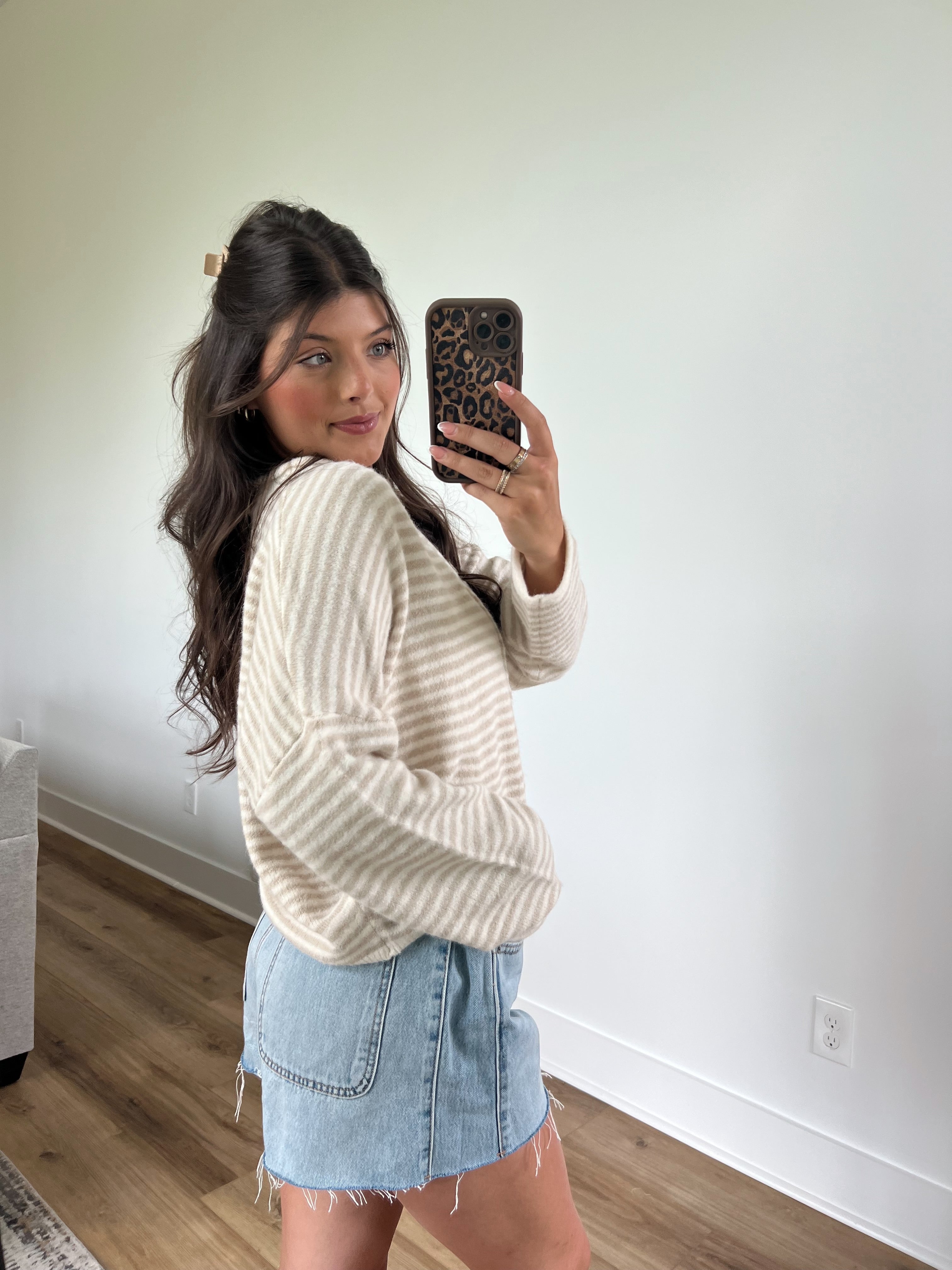 Best Dress Cardigan (Tan Stripes)