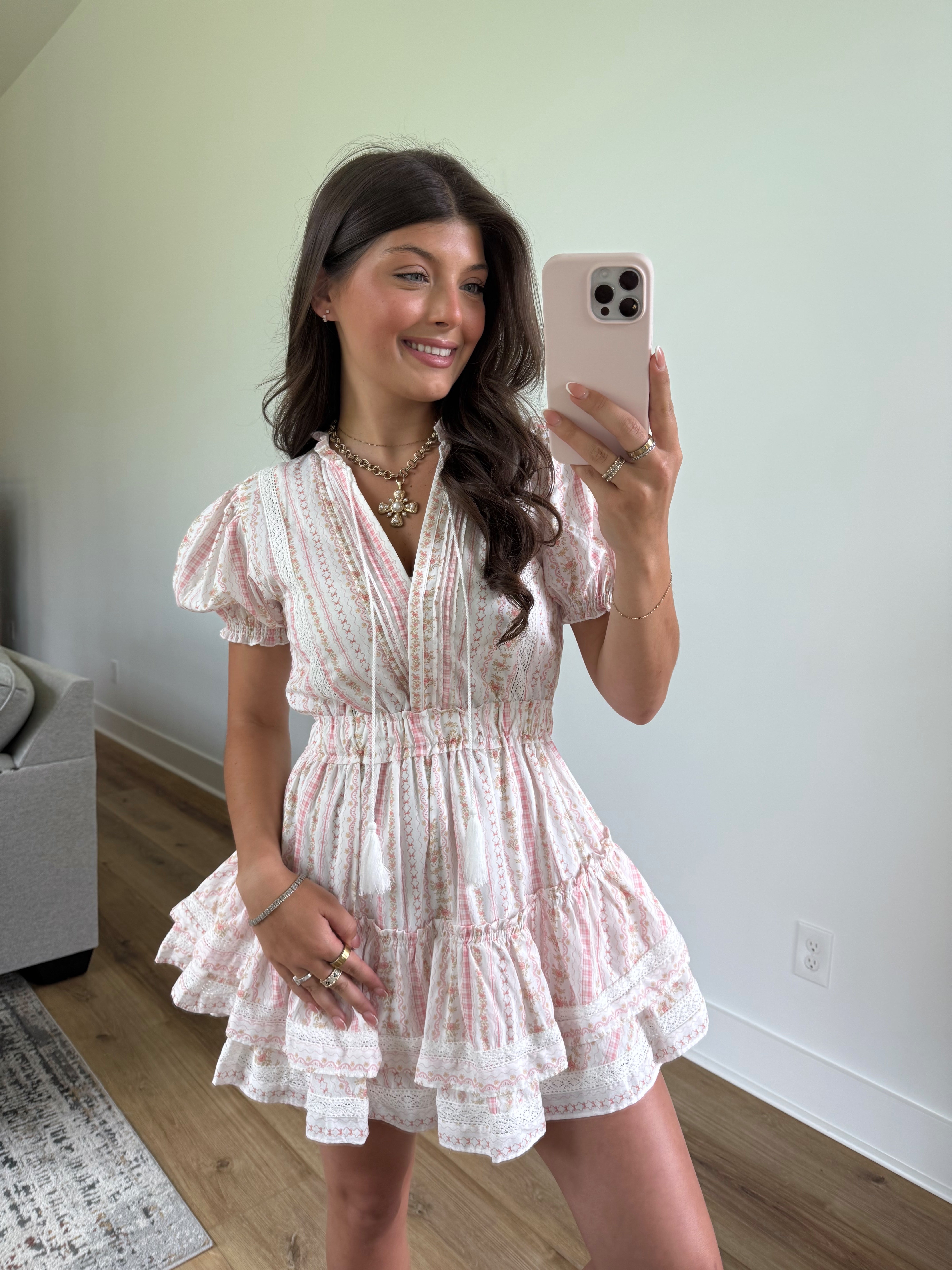Krissy Pink Fancy Mini Dress