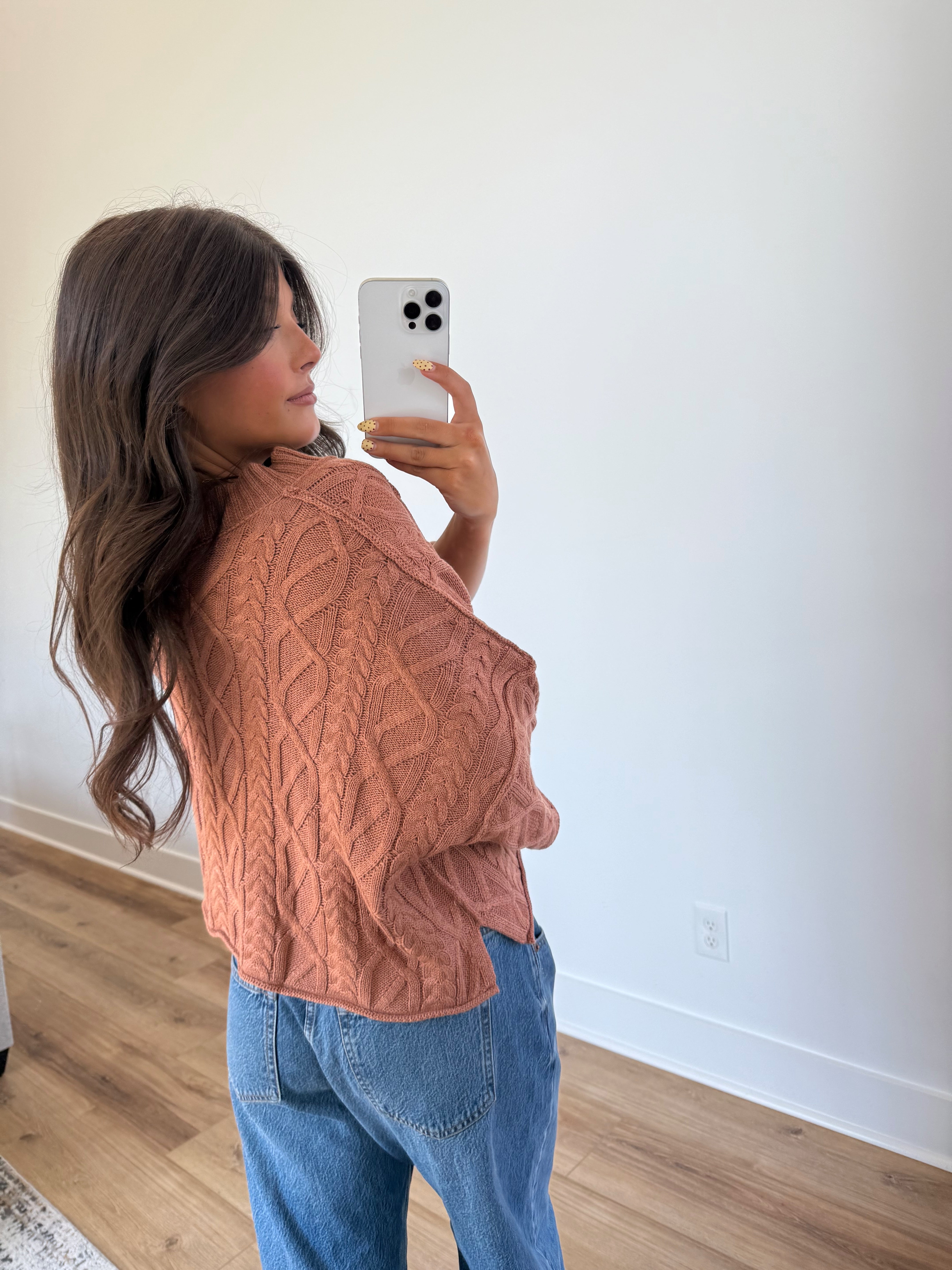 Brown Cable Knit Sweater