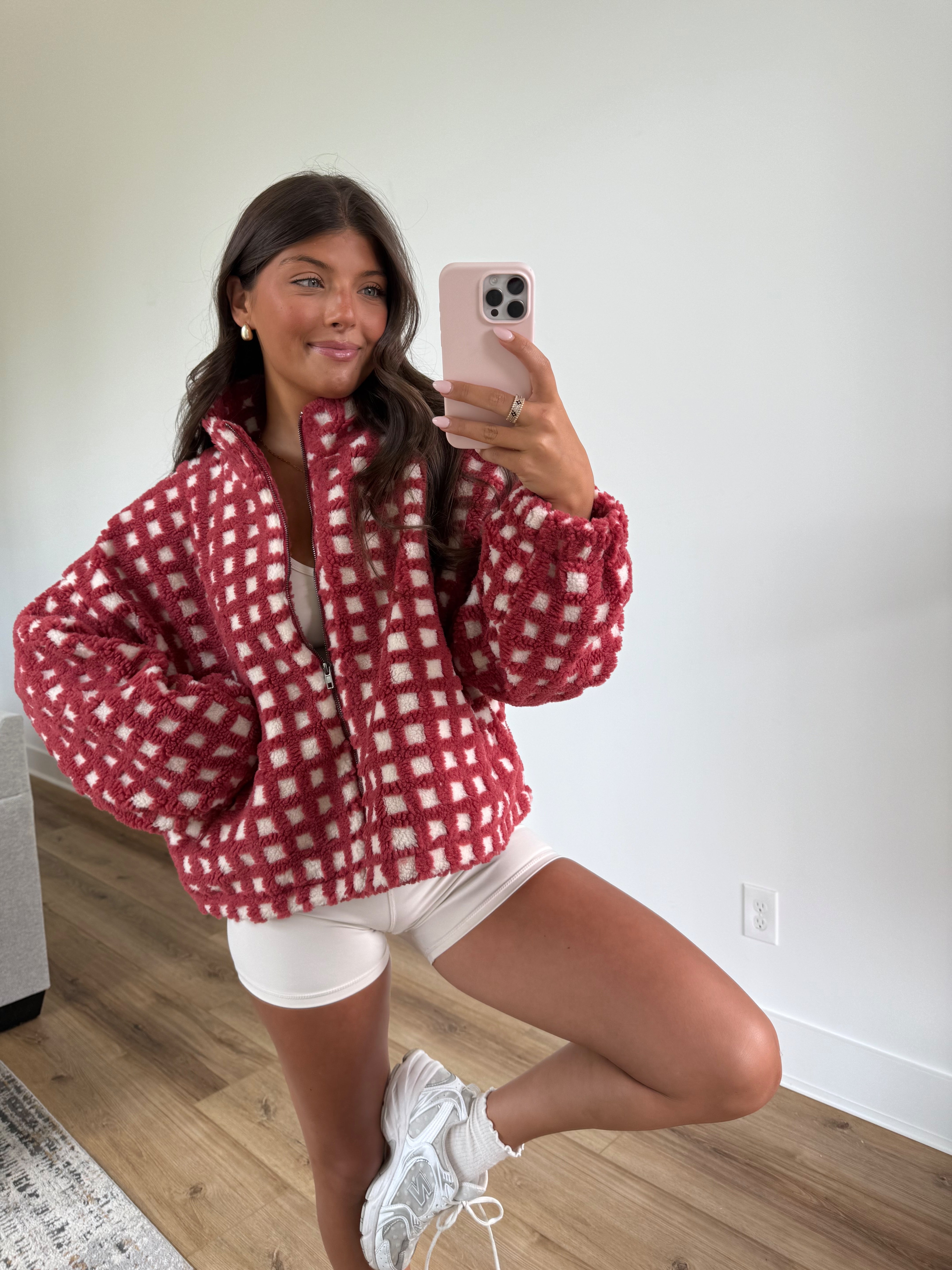 Cherry Check Fleece