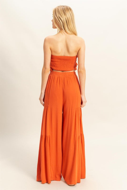 Rust Ruffle Pants Set