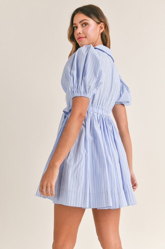 Pinstripe Babydoll Mini Dress