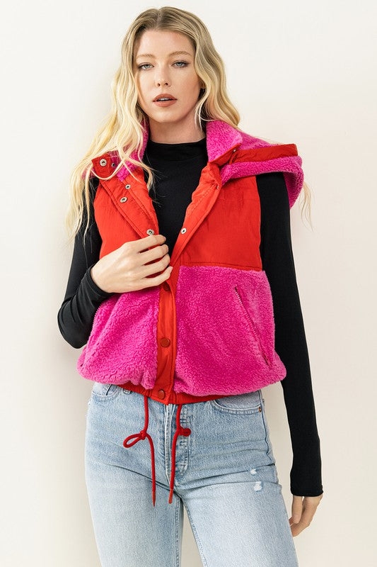 Pink/Red Fleece Vest