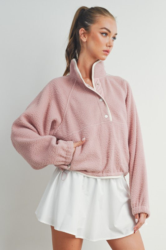 Cloud Nine Pullover (Pink/White)