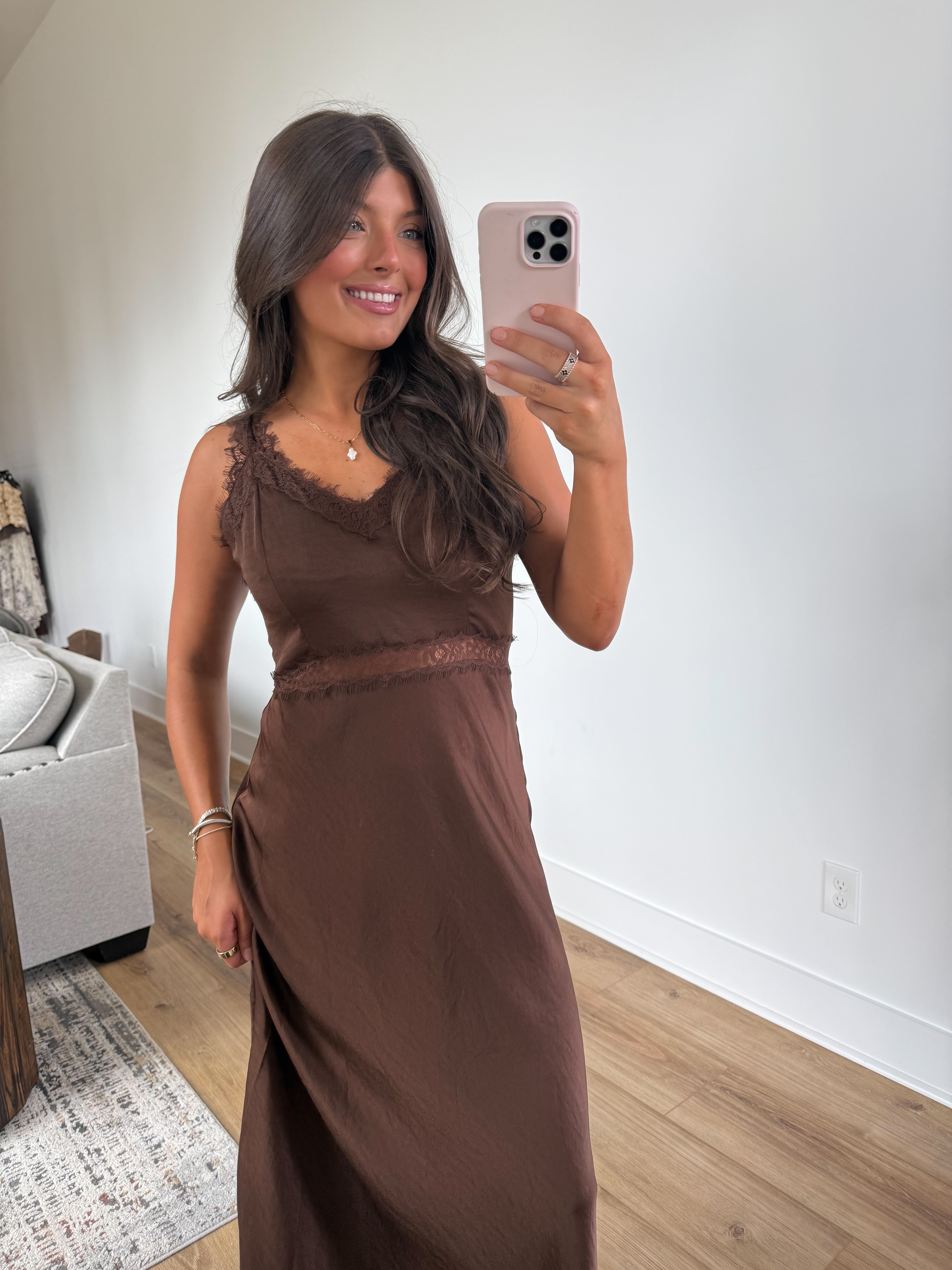 Olivia Lace Satin Dress