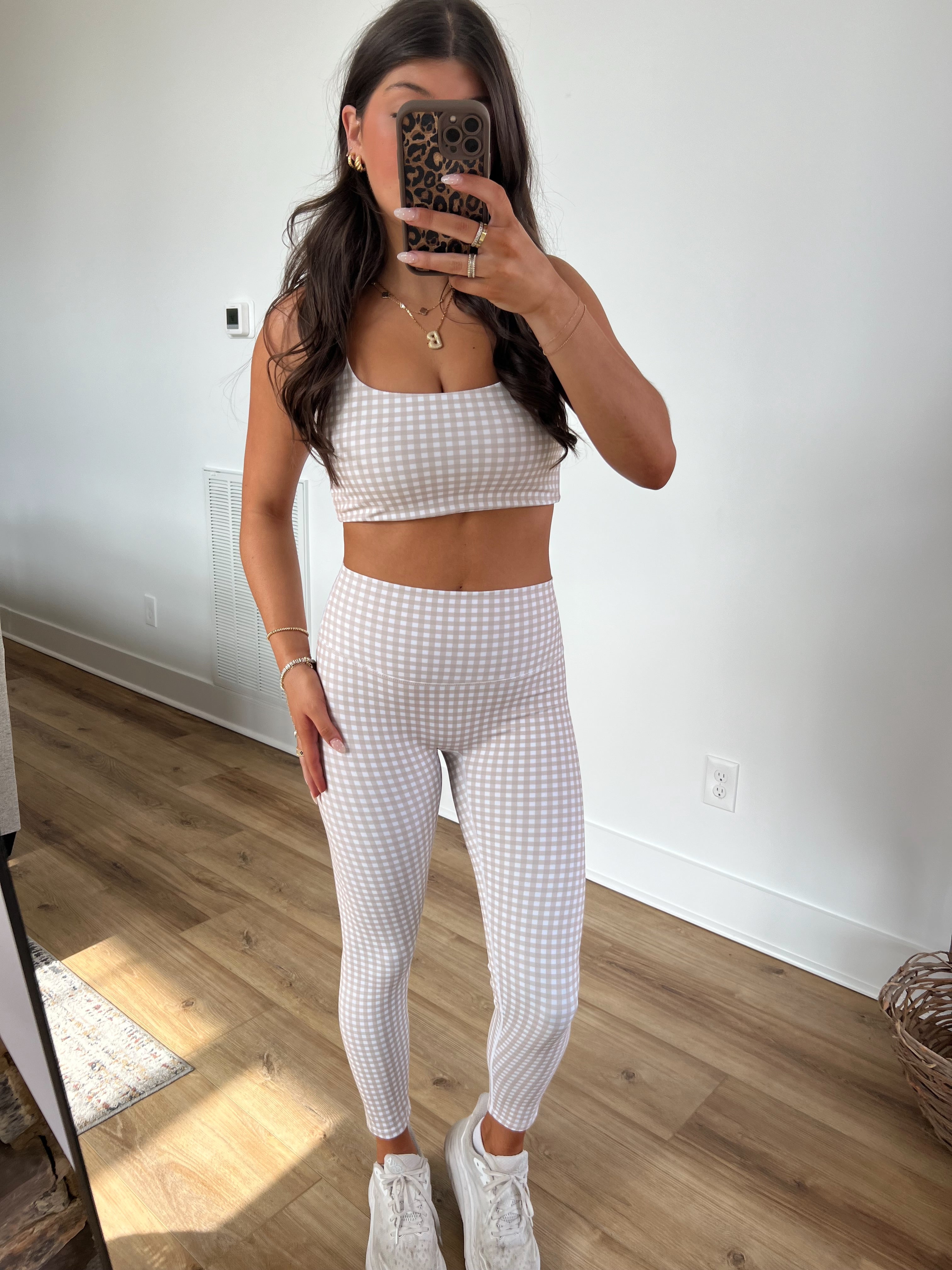 Beige Ginghams Leggings (Restock)