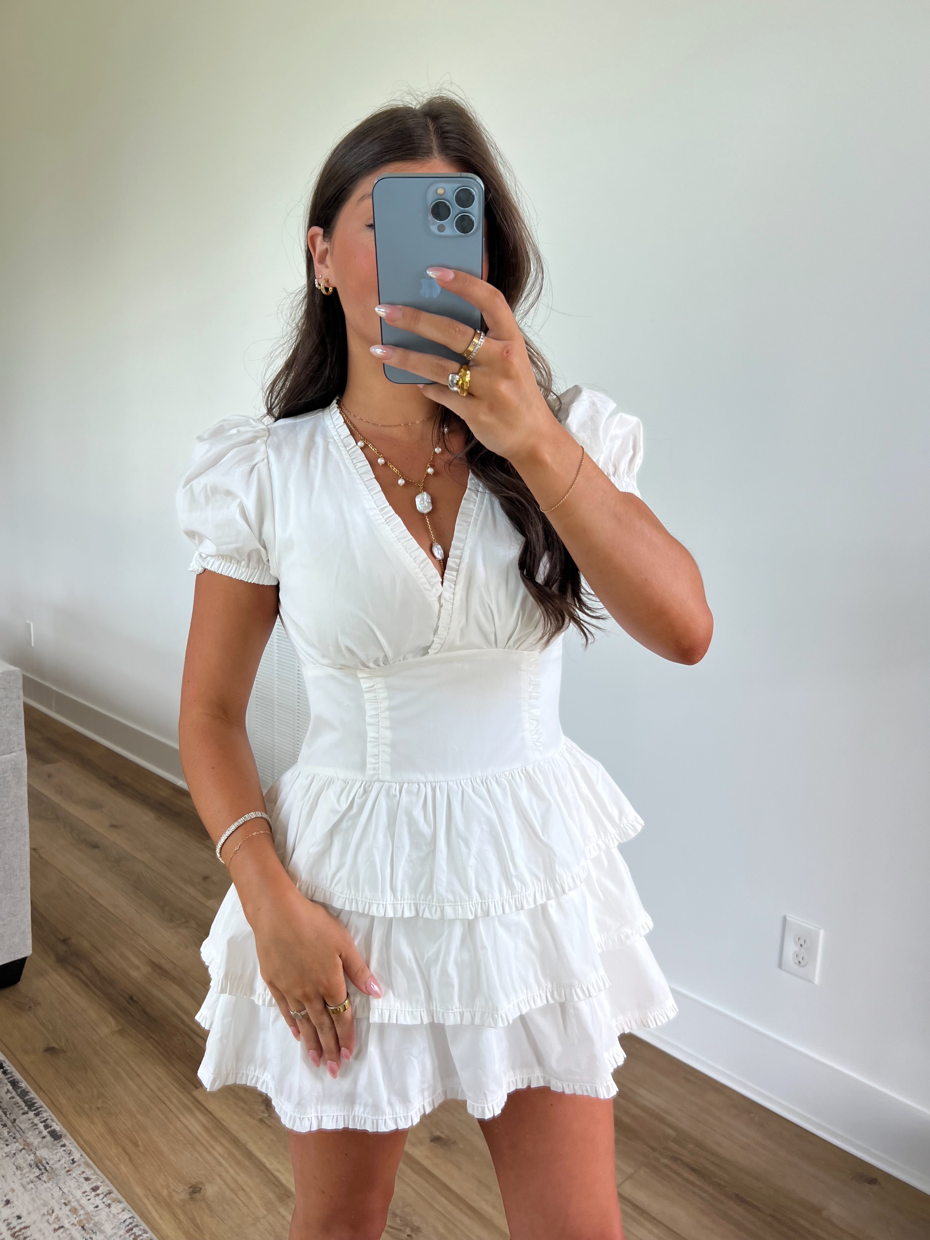 White Ruffle Romper