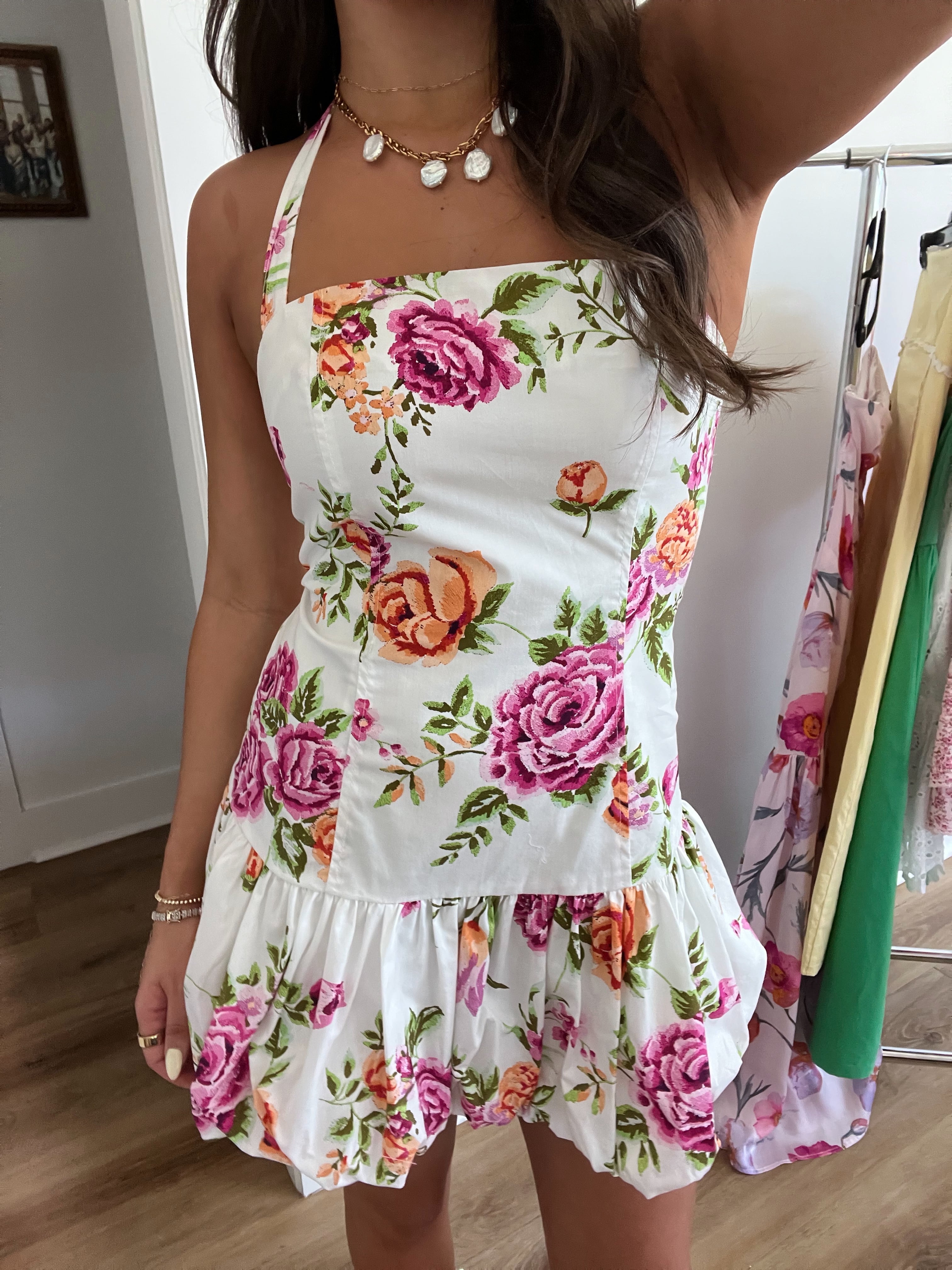 Spring Rose Mini Dress