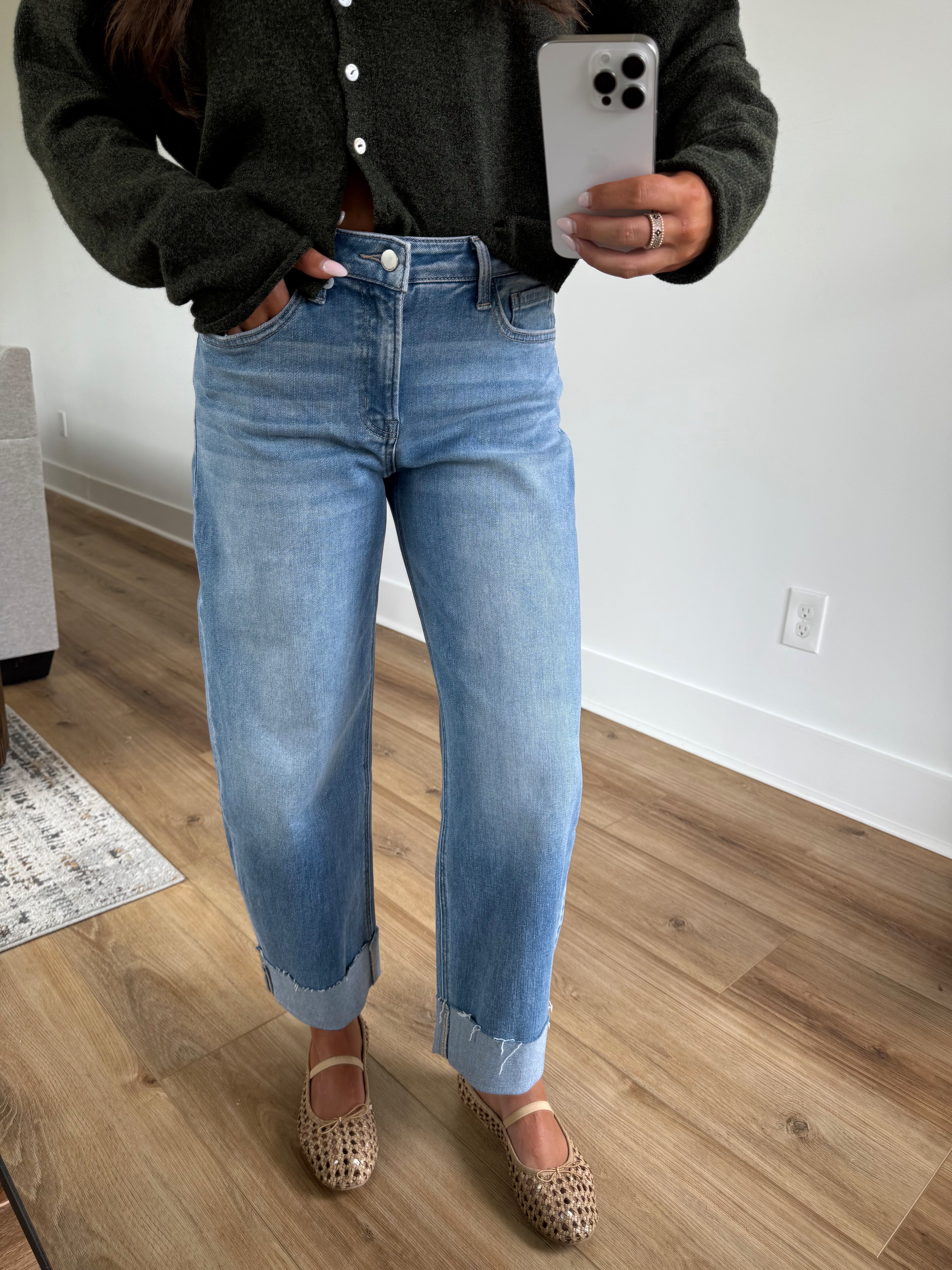 Cuffed Barrel Jeans