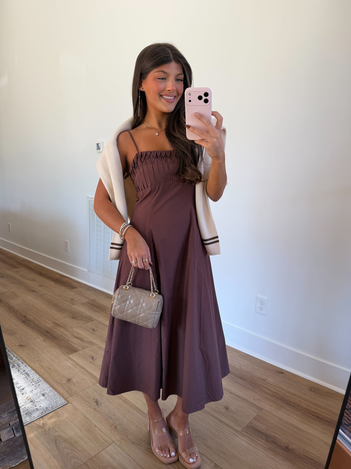 Keepsake Midi Dress (Chocolate Brown)
