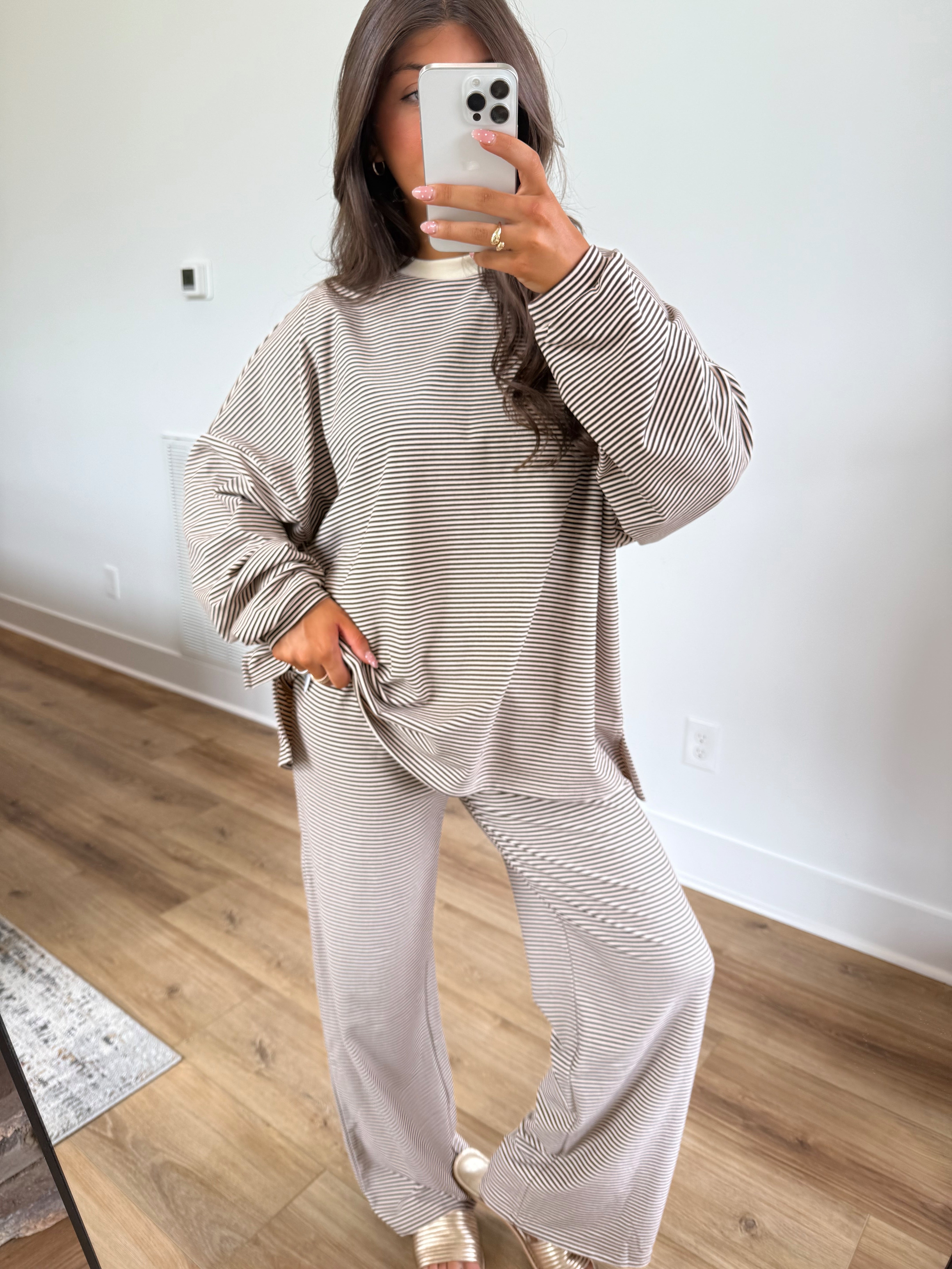 October Fleece BOTTOMS (Brown/Cream)