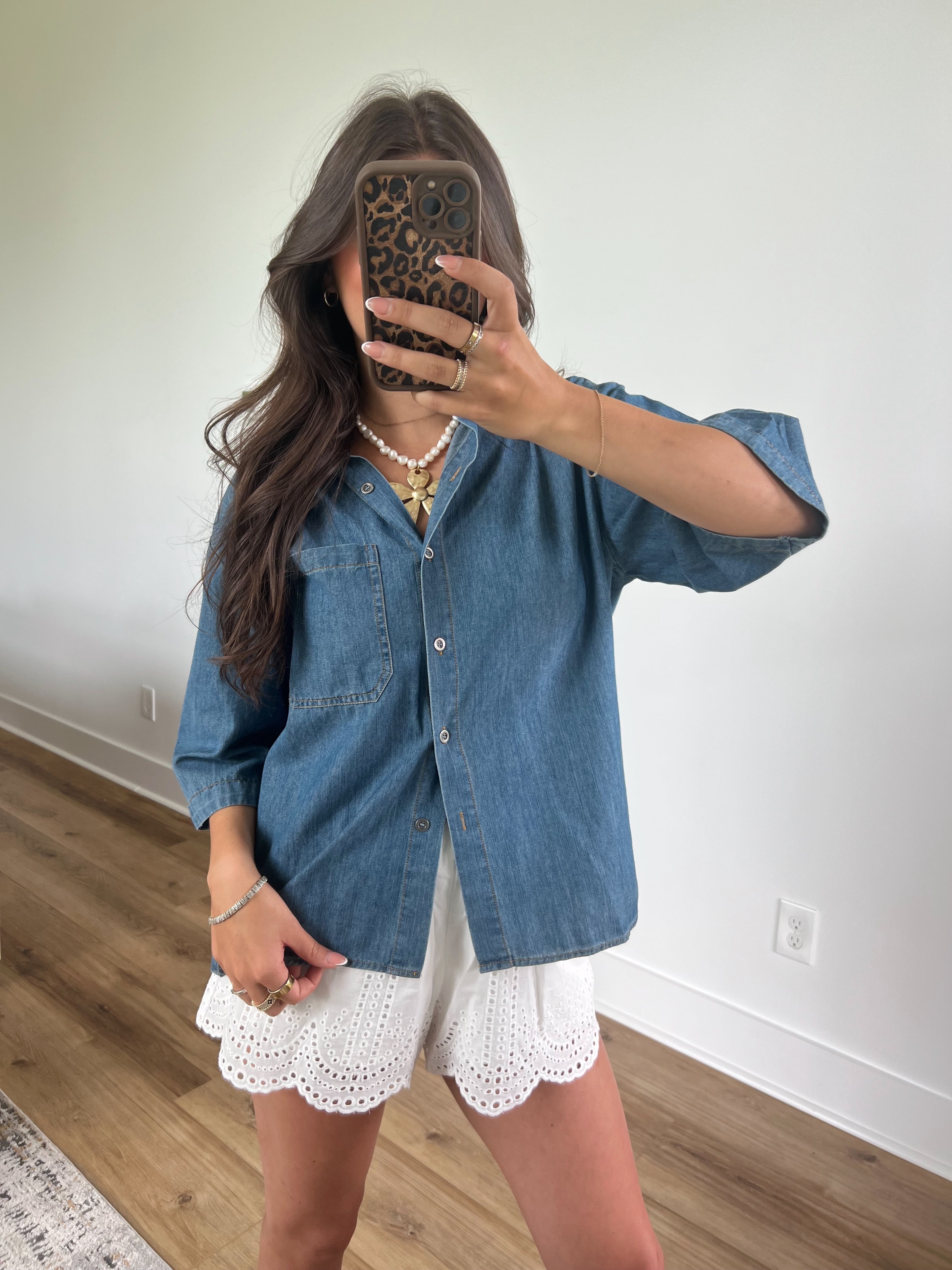 On The River Denim Top