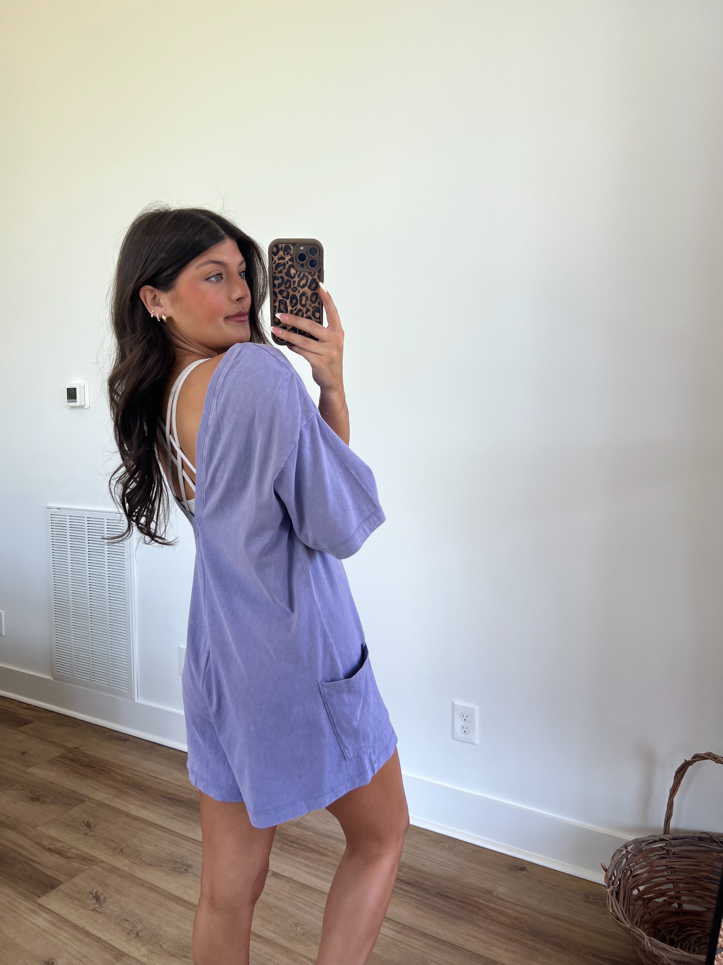 Oversized Tee Romper (Indigo)
