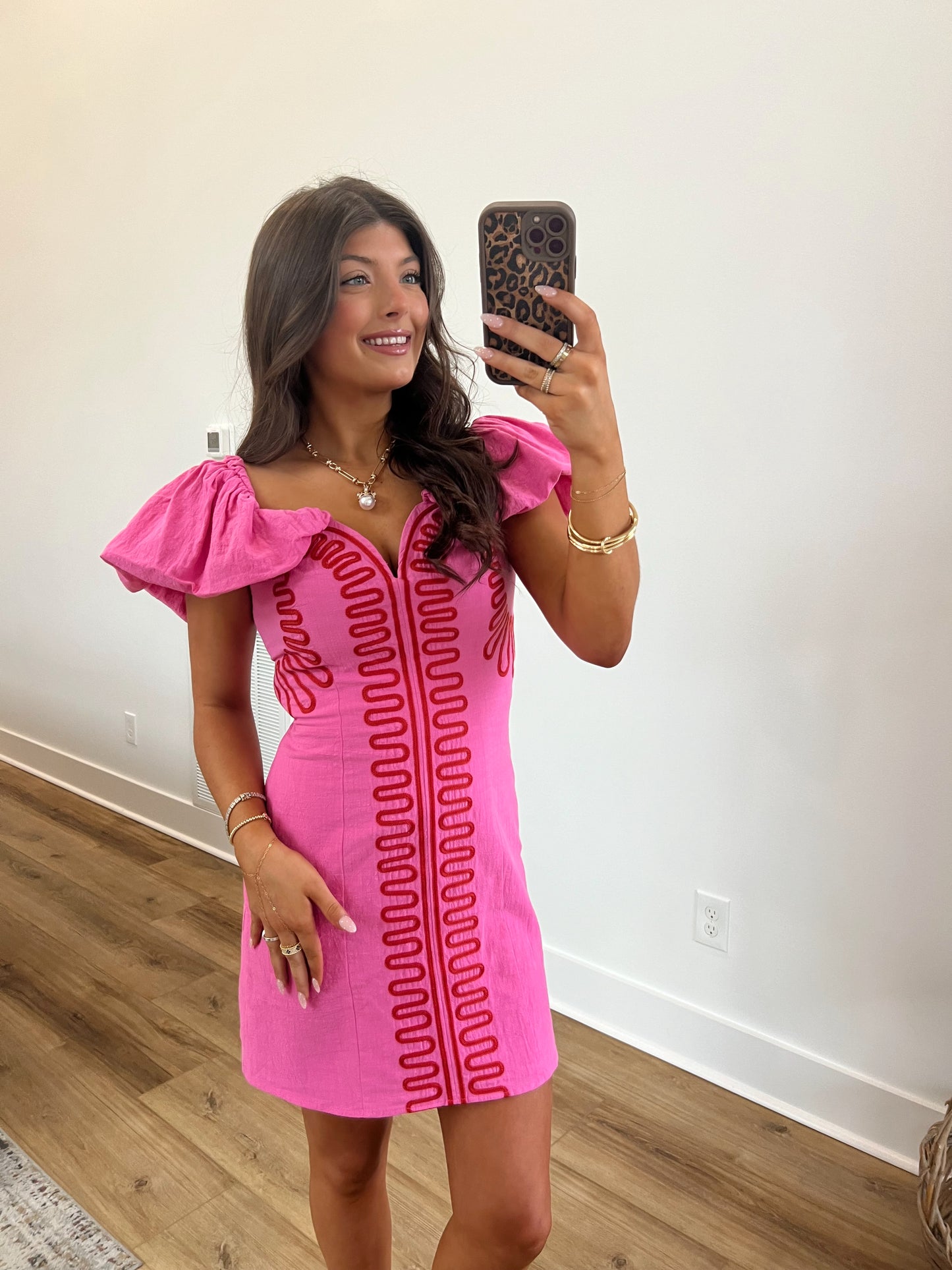 (Pink) Tropical Time Mini Dress
