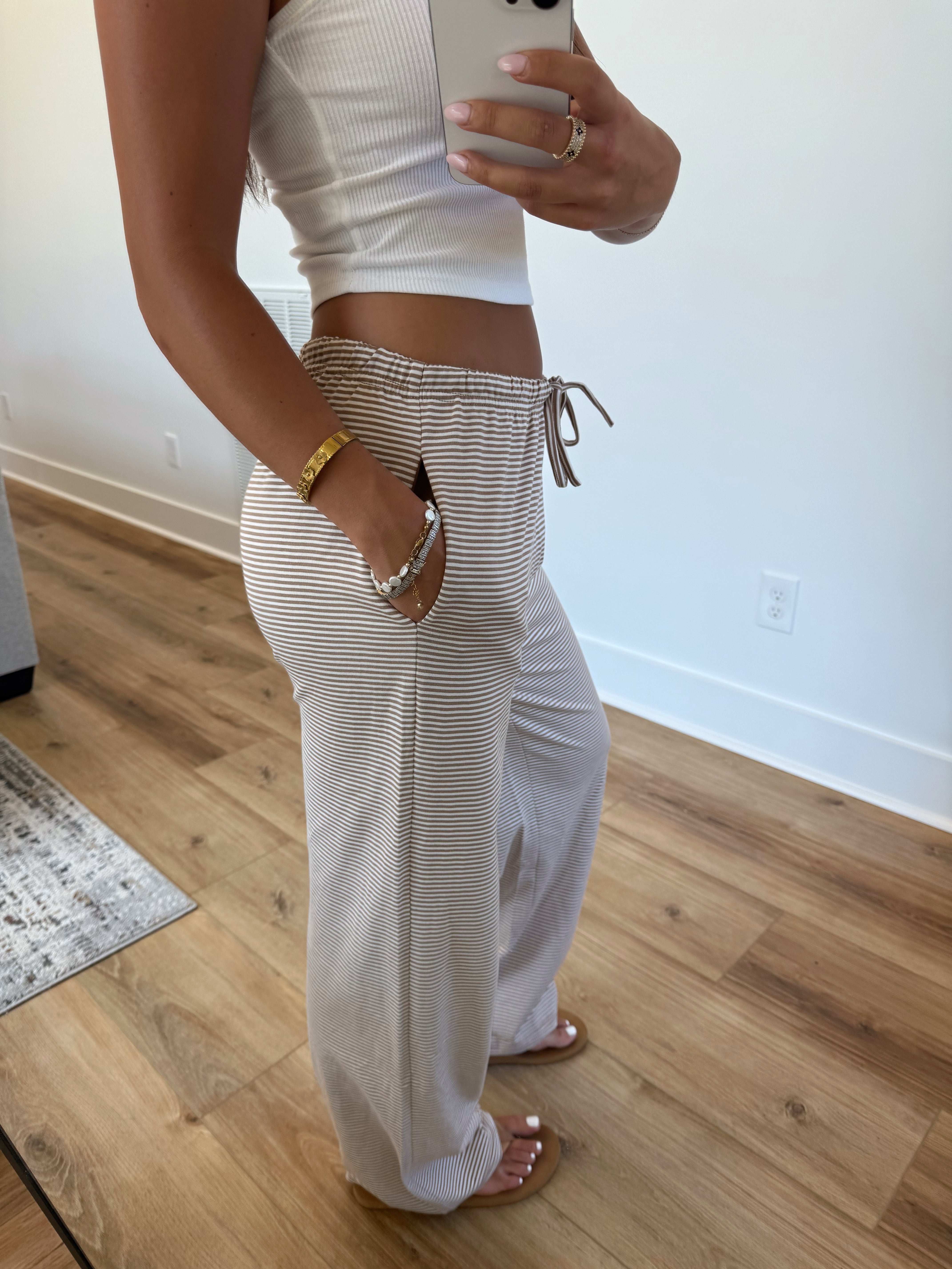 Cocoa Stripe Lounge Pants