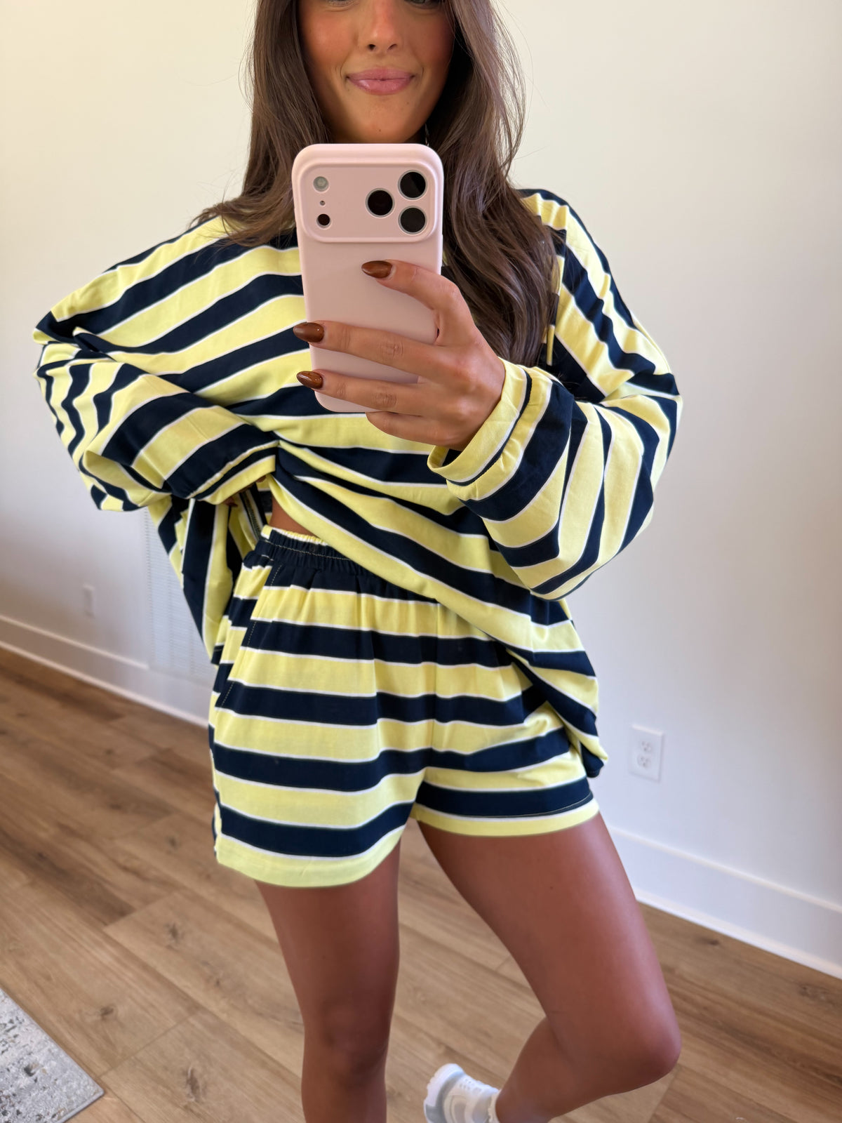 Charlie Stripe Set (Navy/Yellow)