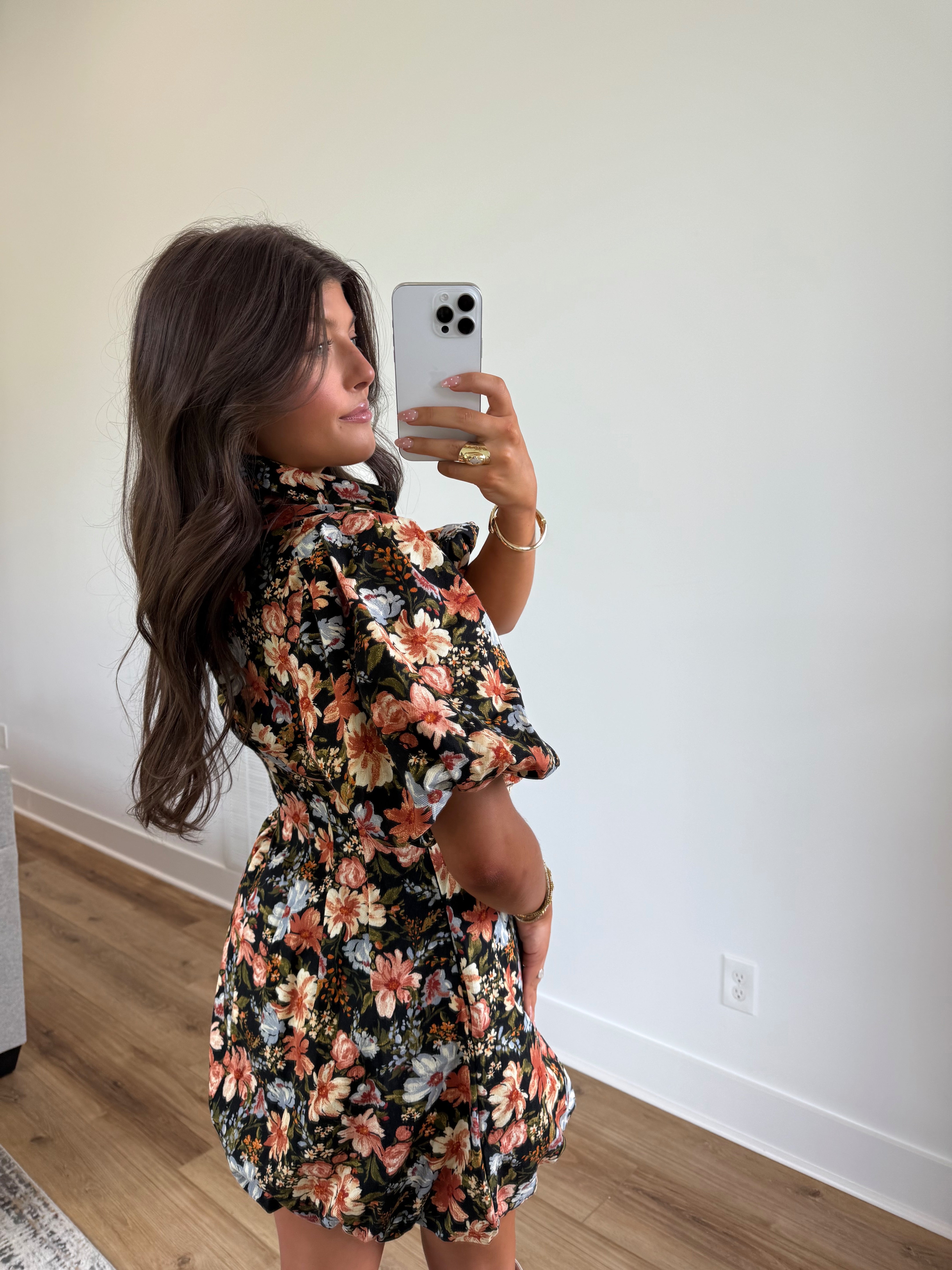 Dela Fall Flowers Bubble Dress
