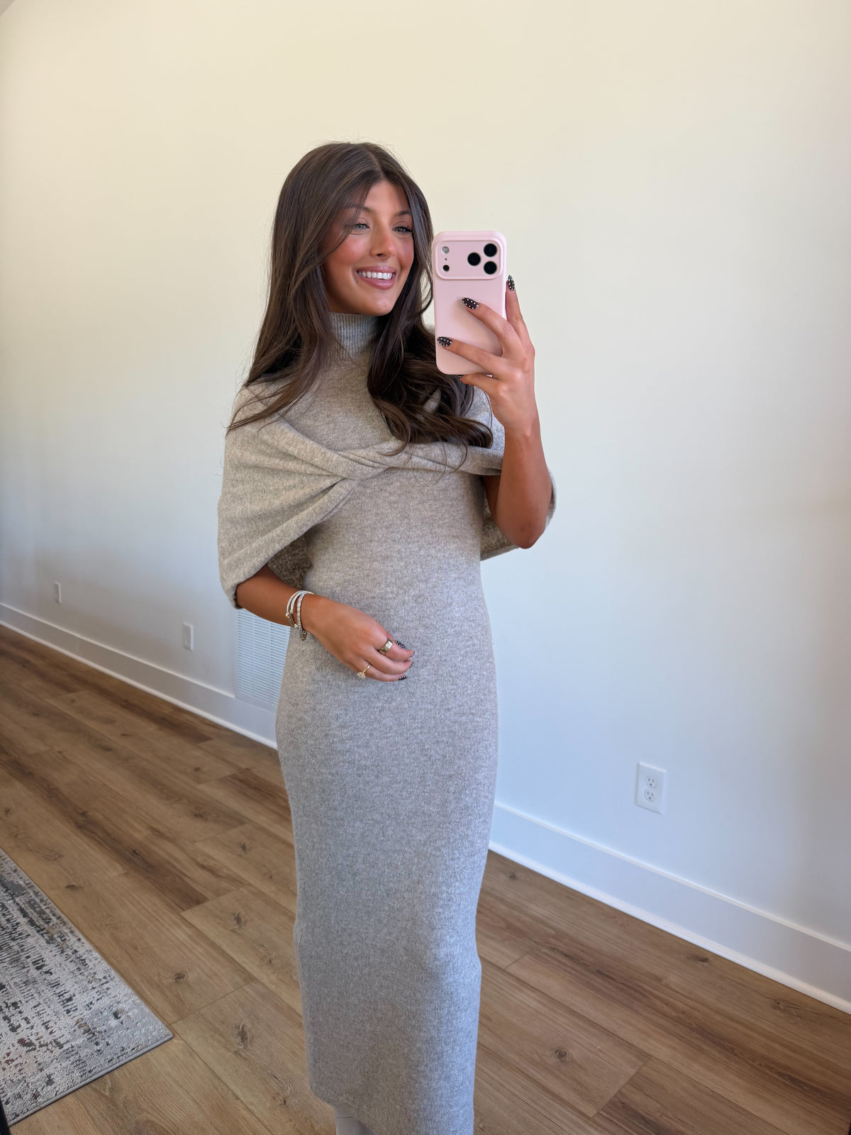 Eloise Shawl Knit Midi Dress