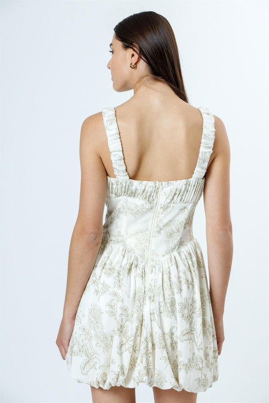 Sage Floral Mini Dress
