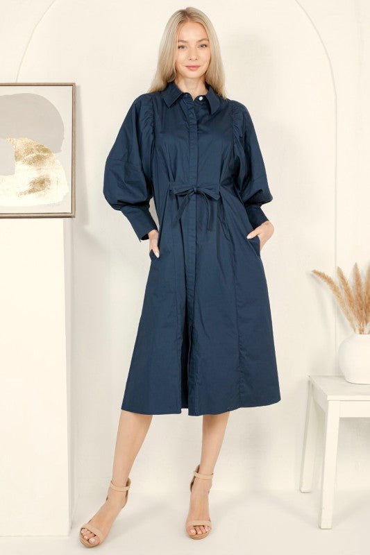 Sunday Morning Midi Dress (Navy)