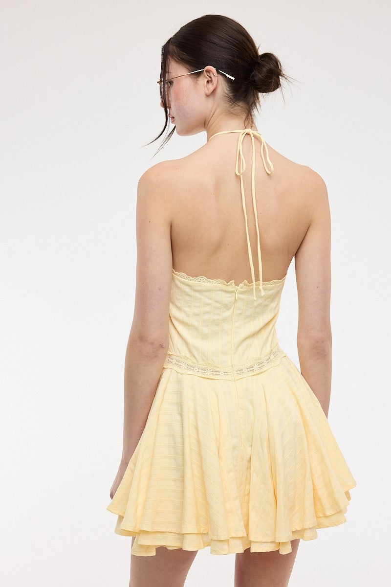 Sweetheart Yellow Mini Dress