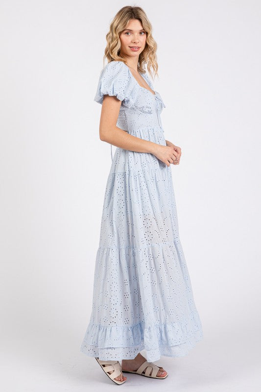 The Fancy Eyelet Midi (Baby Blue)