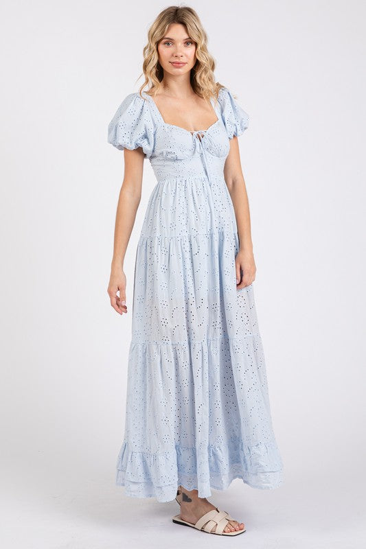 The Fancy Eyelet Midi (Baby Blue)