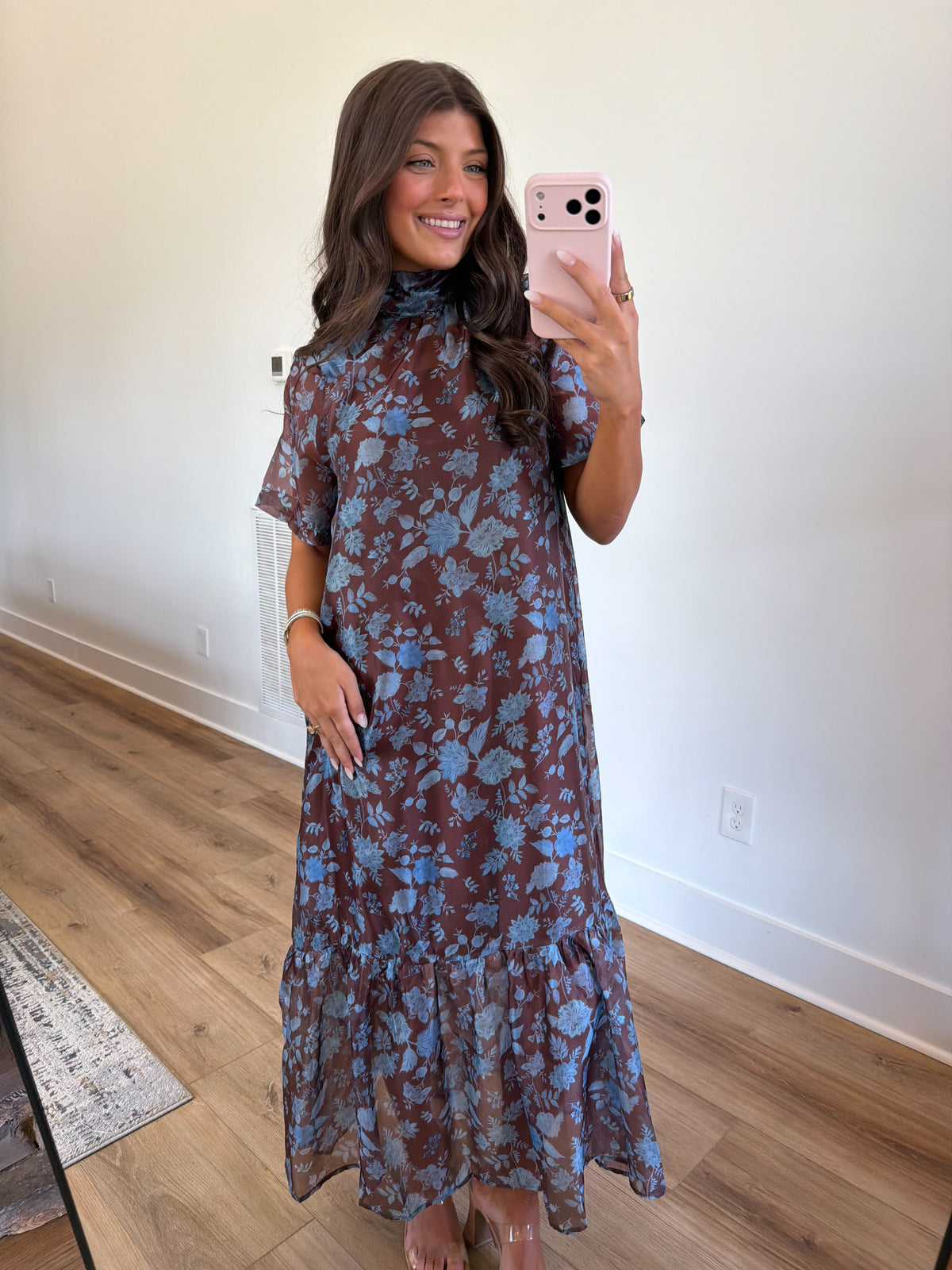 Floral Archive Dress (Brown) (PRE-ORDER)( 1st week of November)/ Restock)