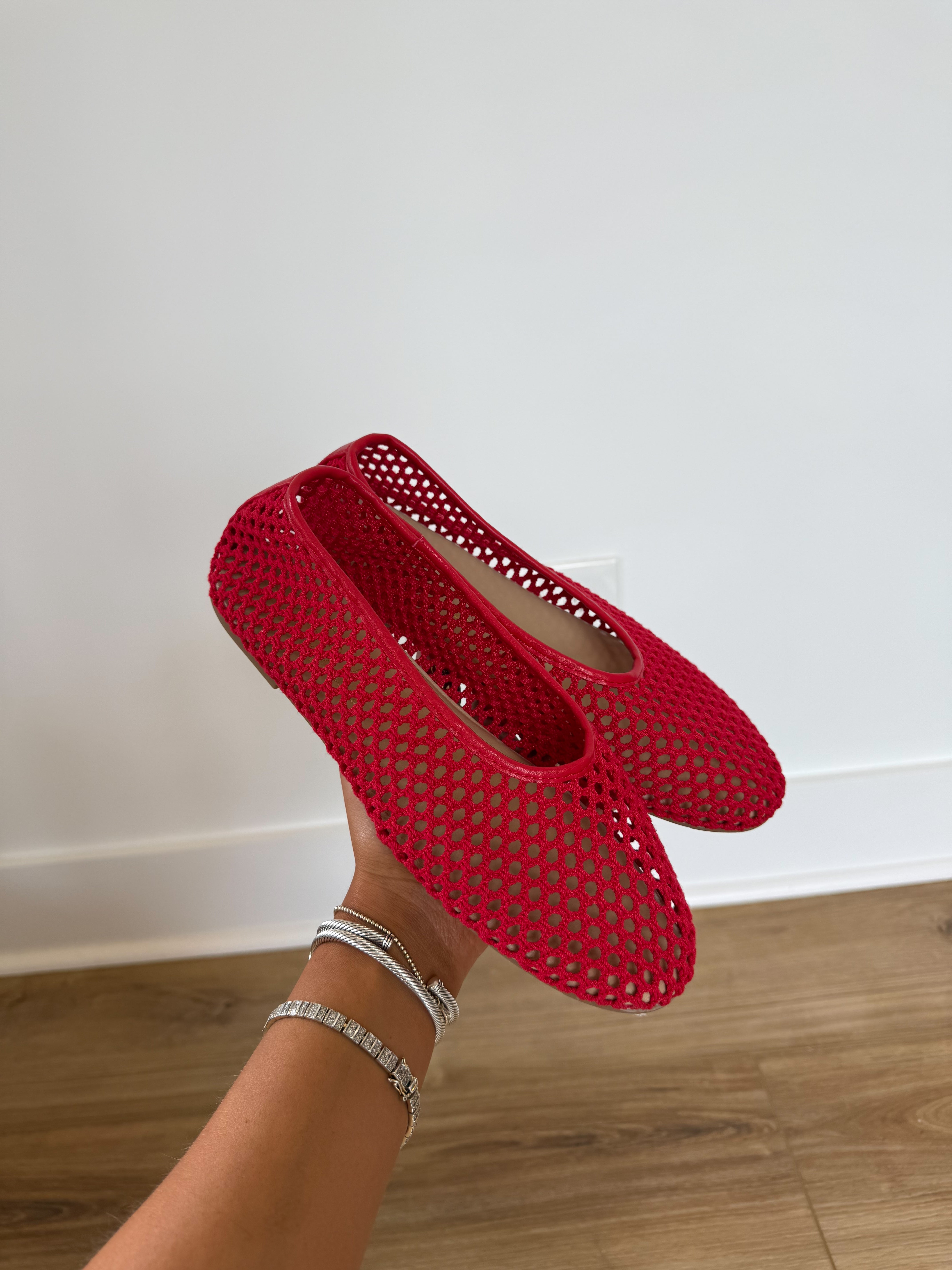 Woven Red Flats