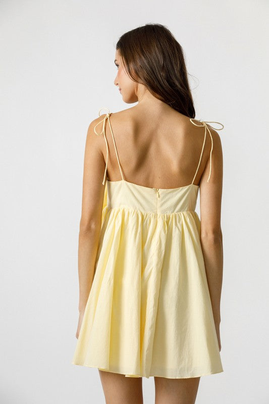 Yellow Darling Bow Mini Dress