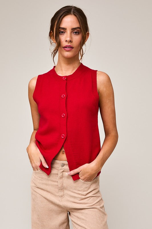 Mrs. Claus Button Top