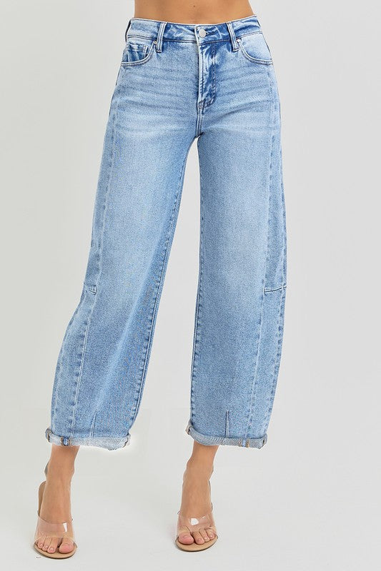 High Rise Barrel Jeans