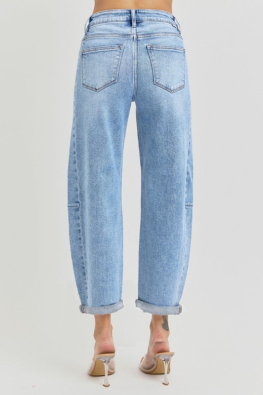 High Rise Barrel Jeans