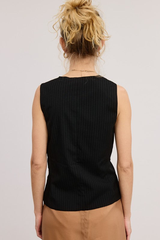 Pinstripe Day Vest