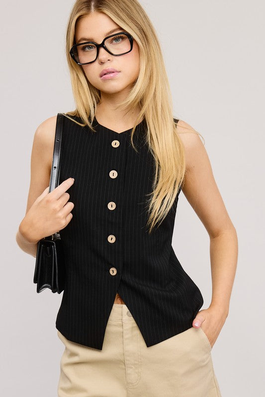 Pinstripe Day Vest