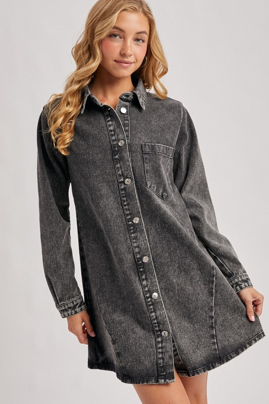The Blake Denim Shirt Dress