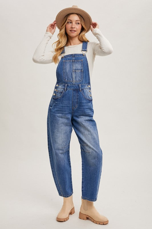 Barrel Denim Overalls