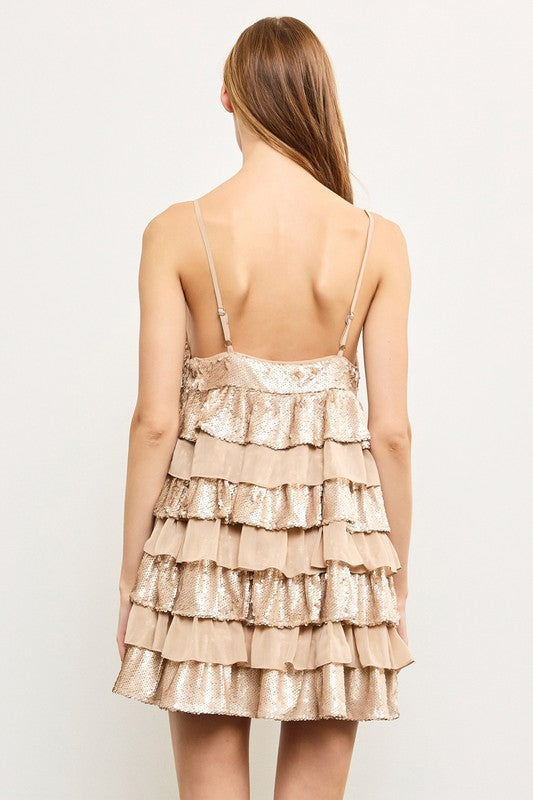 Champagne Showdown Mini Dress