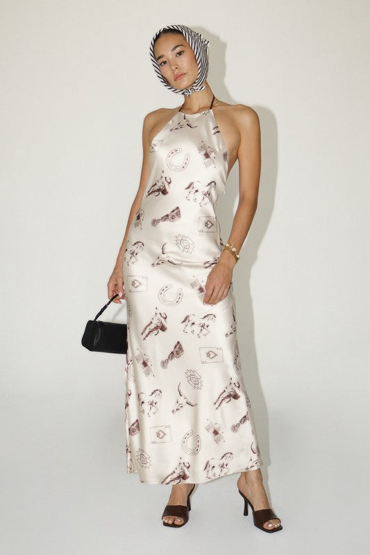 Saddle & Silk Maxi Dress