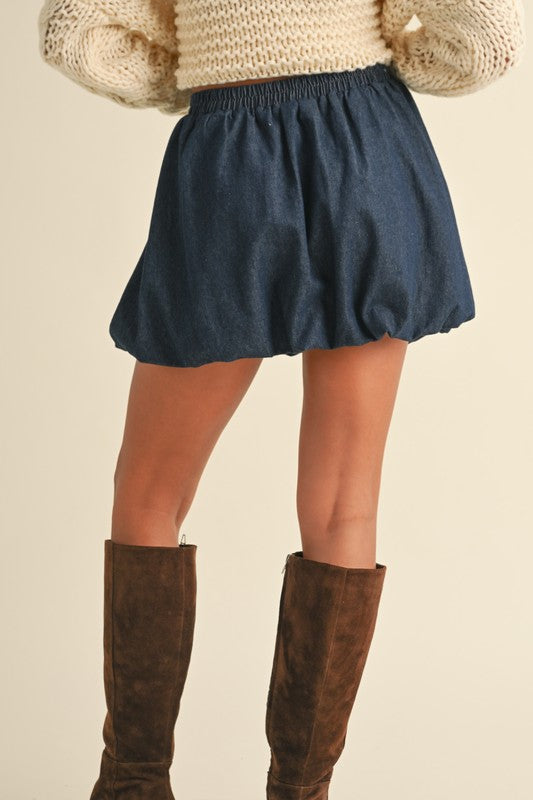 Denim Balloon Skirt (Restock)