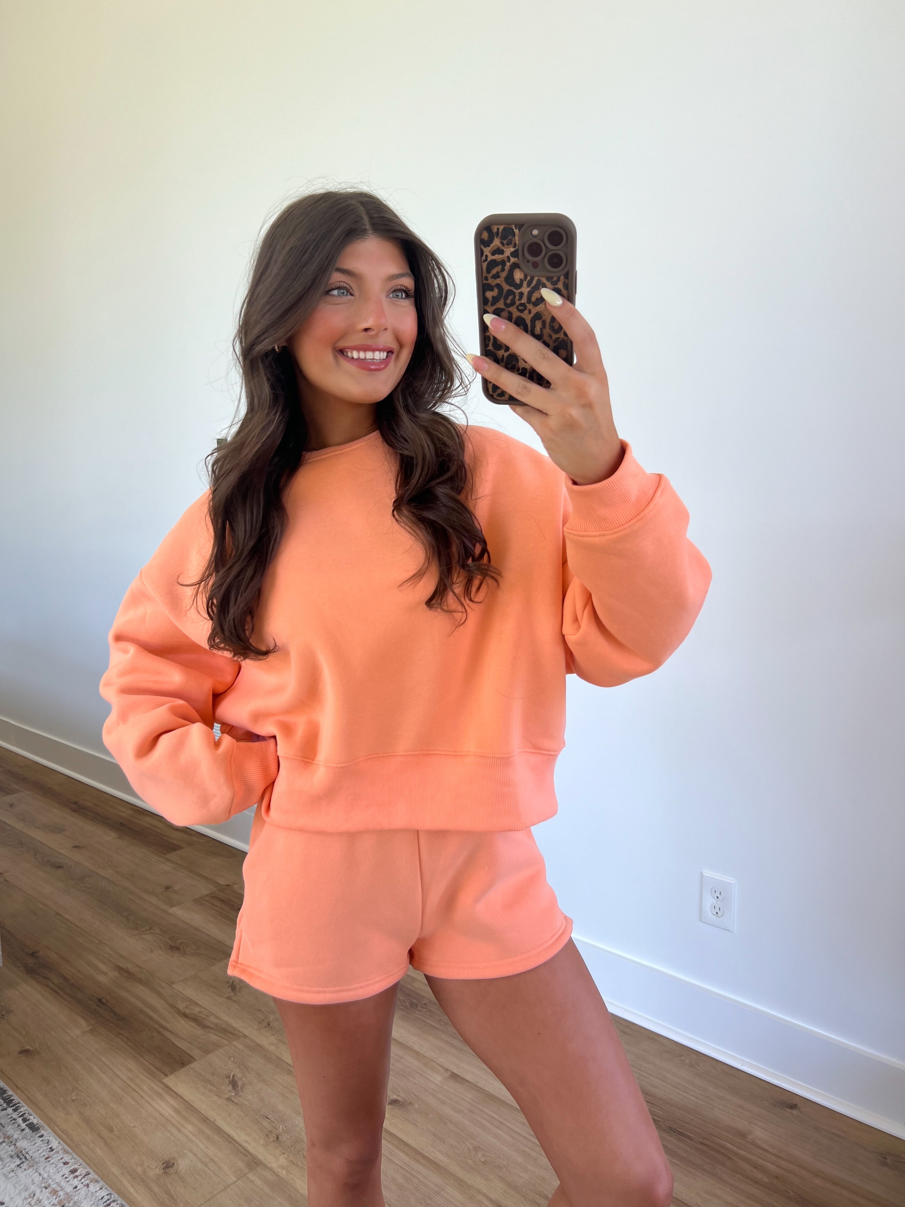 Peach Sweatshort Set