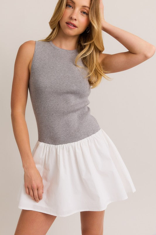 Grey Knit Mini Dress