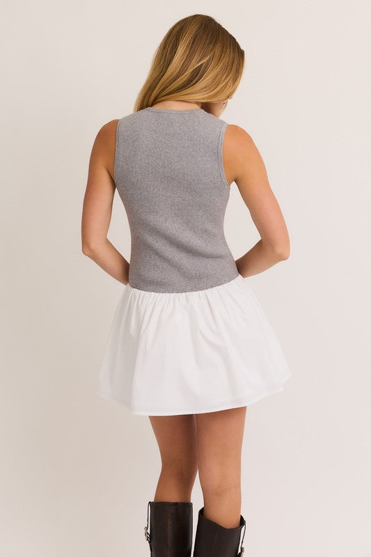 Grey Knit Mini Dress