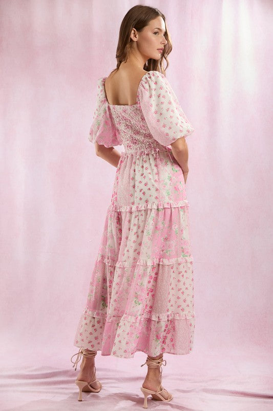Love Shack Patch Work Maxi Dress(Restock)