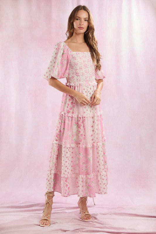 Love Shack Patch Work Maxi Dress(Restock)
