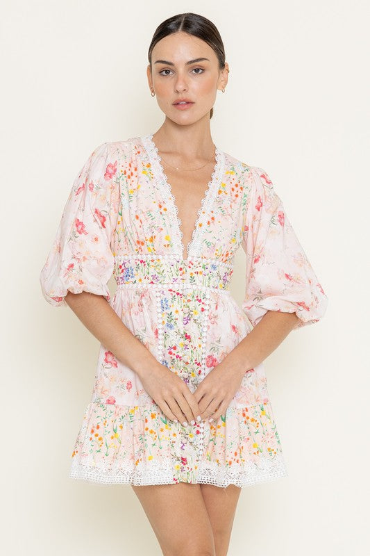 Vintage Tea Mini Dress